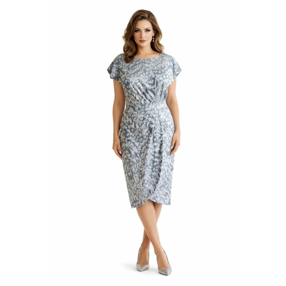 French Connection Dress Silver Gray Slit Skirt Dress Women's WOMAN'S SIZE 6